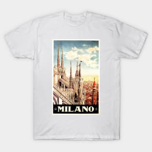 MILANO Italian Milan Cathedral Vintage Italy Travel T-Shirt